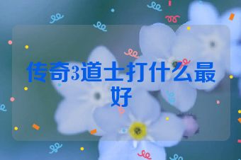 传奇3道士打什么最好