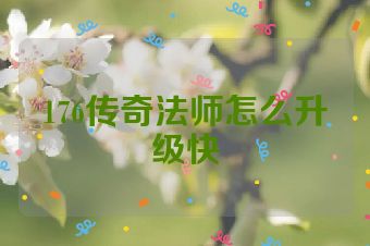 176传奇法师怎么升级快