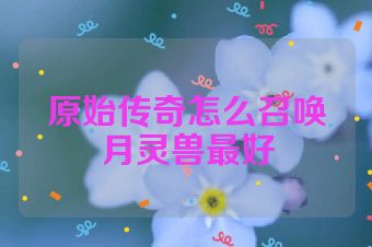 原始传奇怎么召唤月灵兽最好