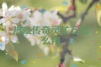 热血传奇灵矿石怎么用