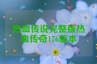 热血传说完整版热血传奇176版本