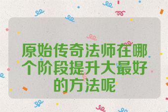 原始传奇法师在哪个阶段提升大最好的方法呢