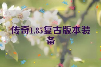 传奇1.85复古版本装备