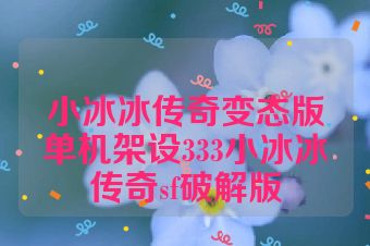小冰冰传奇变态版单机架设333小冰冰传奇sf破解版