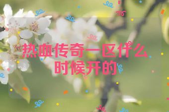 热血传奇一区什么时候开的