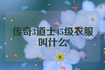传奇3道士45级衣服叫什么