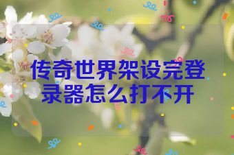 传奇世界架设完登录器怎么打不开