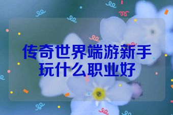 传奇世界端游新手玩什么职业好