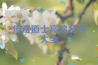 传奇道士高端名字大全
