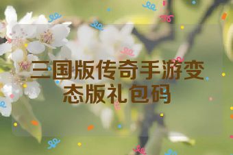 三国版传奇手游变态版礼包码