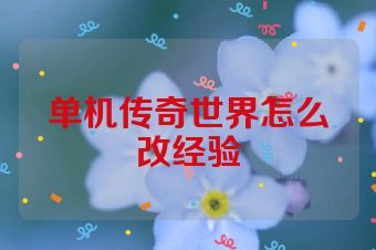 单机传奇世界怎么改经验