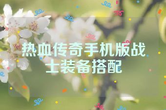 热血传奇手机版战士装备搭配