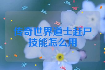 传奇世界道士赶尸技能怎么用