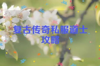复古传奇私服道士攻略