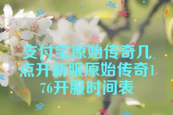 支付宝原始传奇几点开新服原始传奇176开服时间表