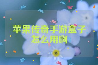 苹果传奇手游盒子怎么用啊