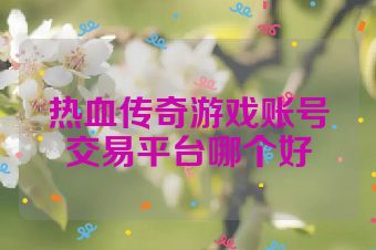 热血传奇游戏账号交易平台哪个好