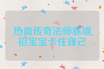 热血传奇法师靠墙招宝宝卡住自己