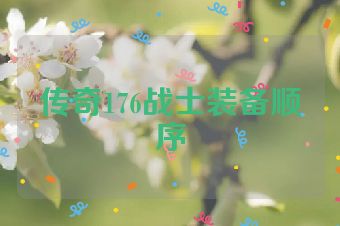 传奇176战士装备顺序