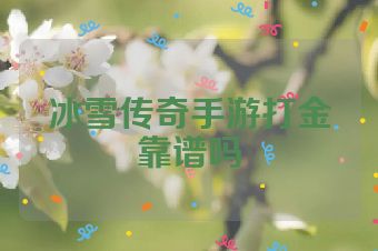 冰雪传奇手游打金靠谱吗
