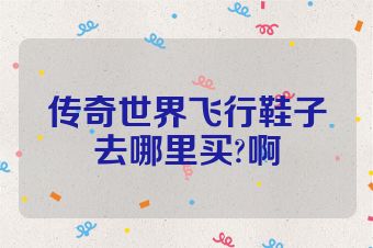 传奇世界飞行鞋子去哪里买?啊