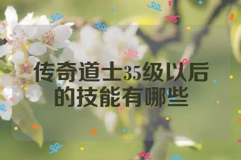 传奇道士35级以后的技能有哪些