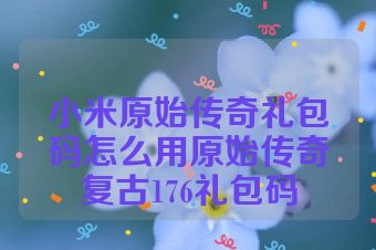 小米原始传奇礼包码怎么用原始传奇复古176礼包码