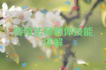 传奇法师群体技能详解