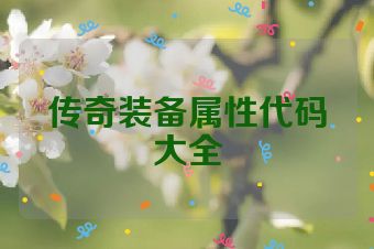 传奇装备属性代码大全