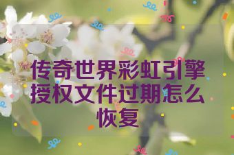 传奇世界彩虹引擎授权文件过期怎么恢复