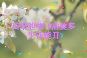 传奇世界v8需要多少钱能开