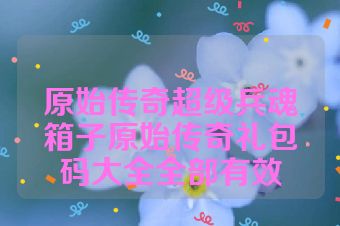 原始传奇超级兵魂箱子原始传奇礼包码大全全部有效