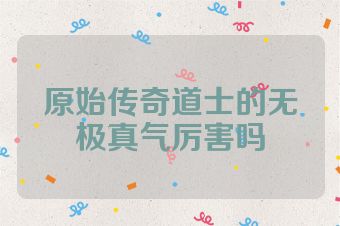 原始传奇道士的无极真气厉害吗