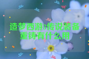 造梦西游3传说装备重铸有什么用