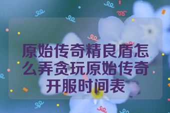 原始传奇精良盾怎么弄贪玩原始传奇开服时间表