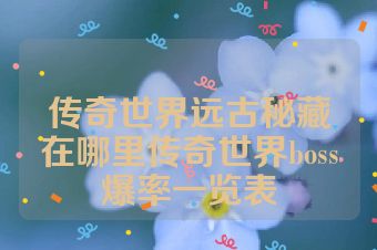 传奇世界远古秘藏在哪里传奇世界boss爆率一览表