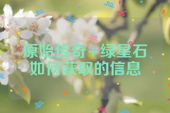 原始传奇+绿星石如何获取的信息