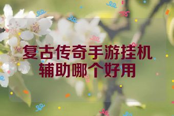 复古传奇手游挂机辅助哪个好用