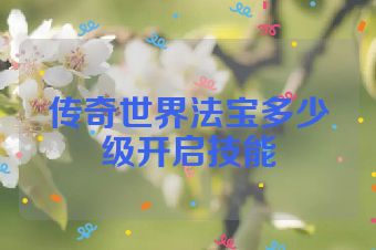 传奇世界法宝多少级开启技能