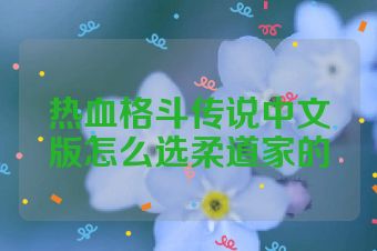热血格斗传说中文版怎么选柔道家的