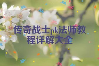 传奇战士pk法师教程详解大全