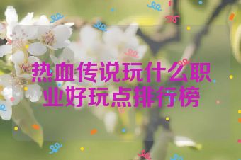 热血传说玩什么职业好玩点排行榜