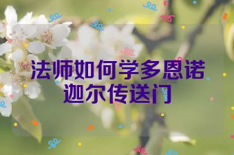 法师如何学多恩诺迦尔传送门