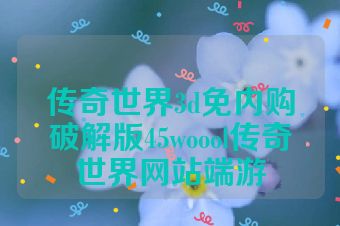 传奇世界3d免内购破解版45woool传奇世界网站端游