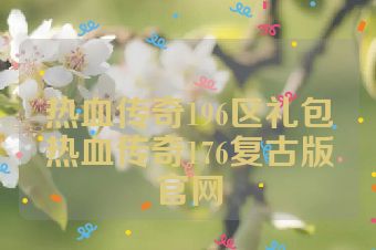 热血传奇196区礼包热血传奇176复古版官网