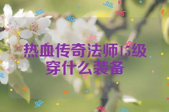 热血传奇法师15级穿什么装备
