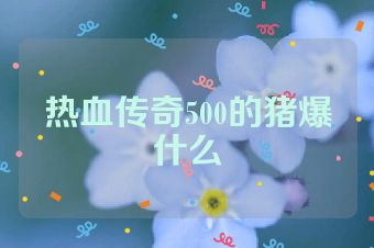 热血传奇500的猪爆什么