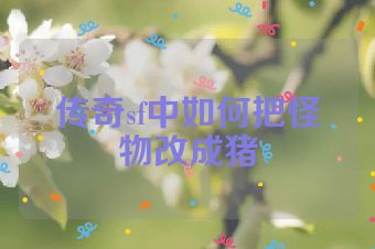 传奇sf中如何把怪物改成猪