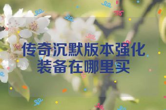 传奇沉默版本强化装备在哪里买