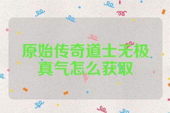 原始传奇道士无极真气怎么获取